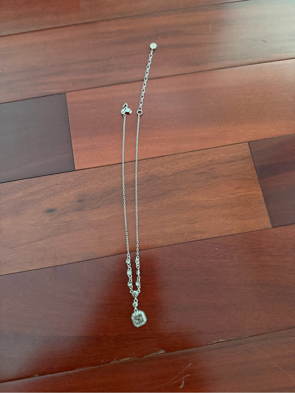 Givenchy Silver Floral Charm Necklace